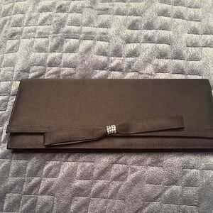 Elegant Black Clutch with Bow Accent